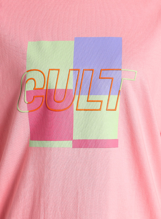 Women's Pink Cult Brand Carrier Oversized T-shirt