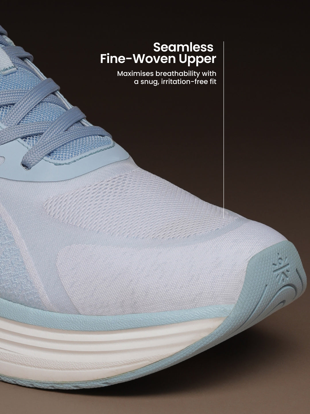 cult Men’s Flexride Running Shoes with Durable Rubber Outsole & Cushioning for Runs up to 20 km - Ice Blue/White