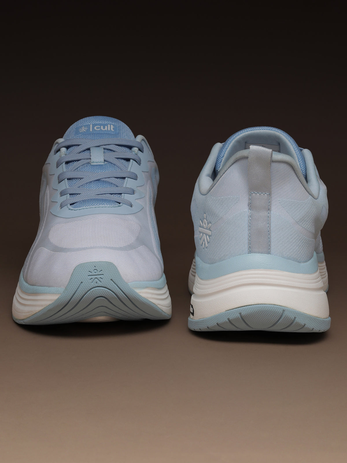 cult Men’s Flexride Running Shoes with Durable Rubber Outsole & Cushioning for Runs up to 20 km - Ice Blue/White