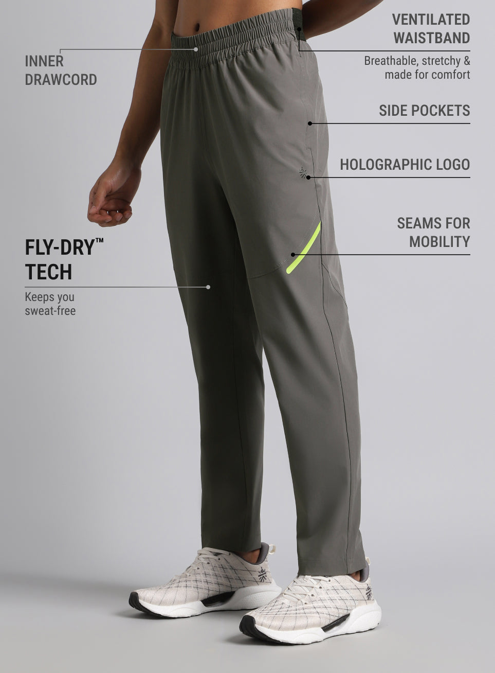 Men's Grey Hyper Move Training Trackpants