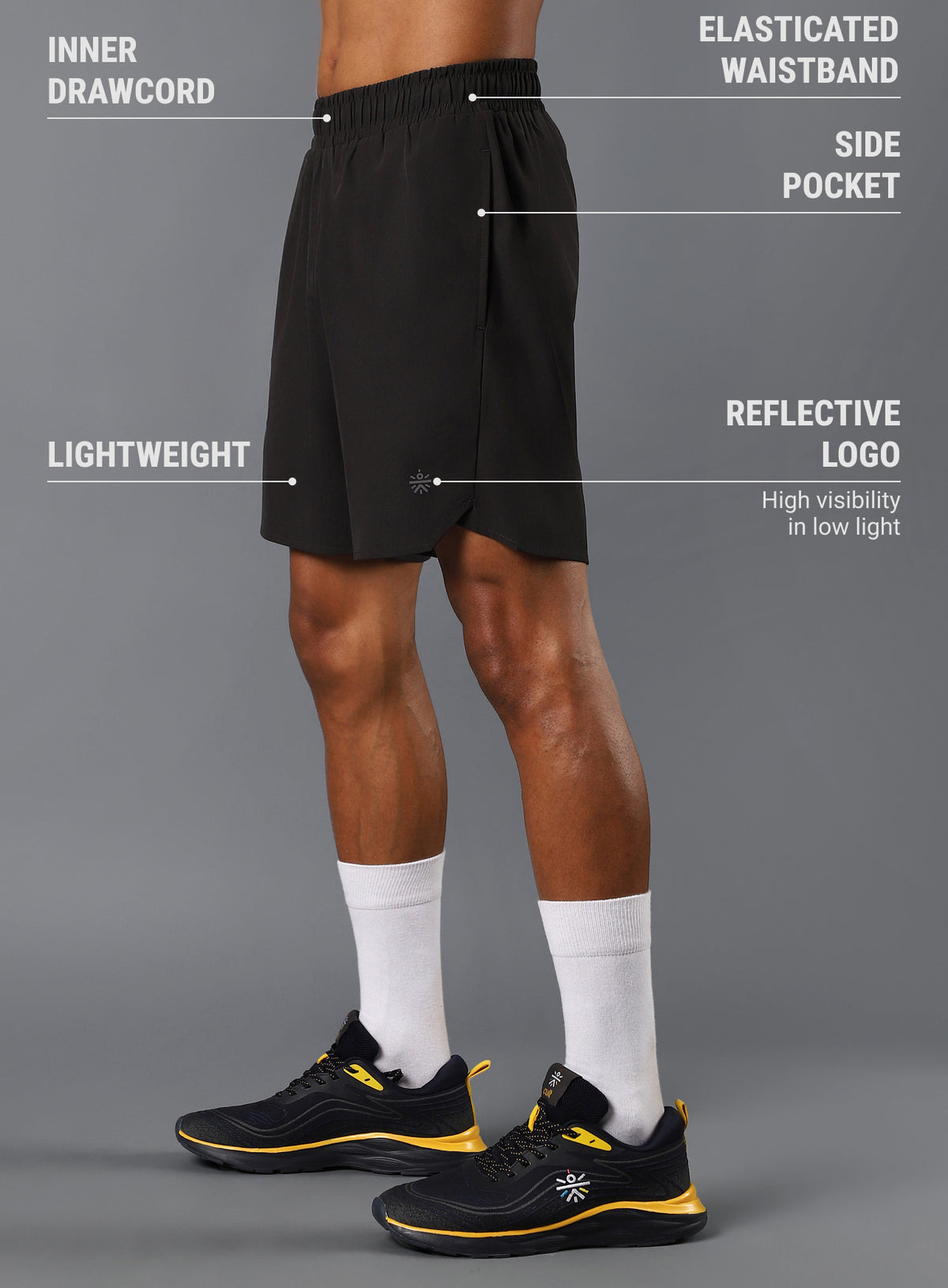 Men's Dark Grey Iconic Running Shorts