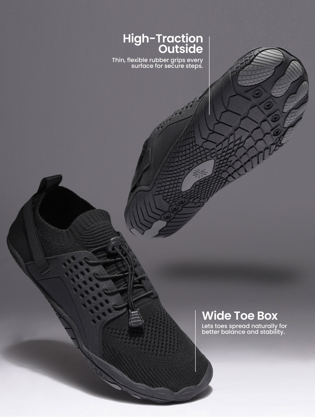 cult Men's FlexKnit Barefoot Training Shoes - Black