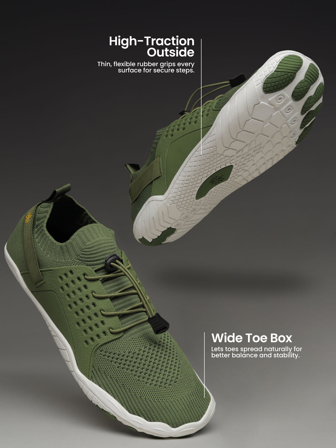 cult Men's FlexKnit Barefoot Training Shoes - Olive