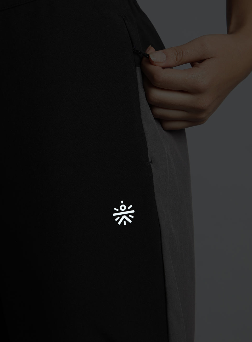 Women's Black Pace Up Running Dual Colour Trackpants
