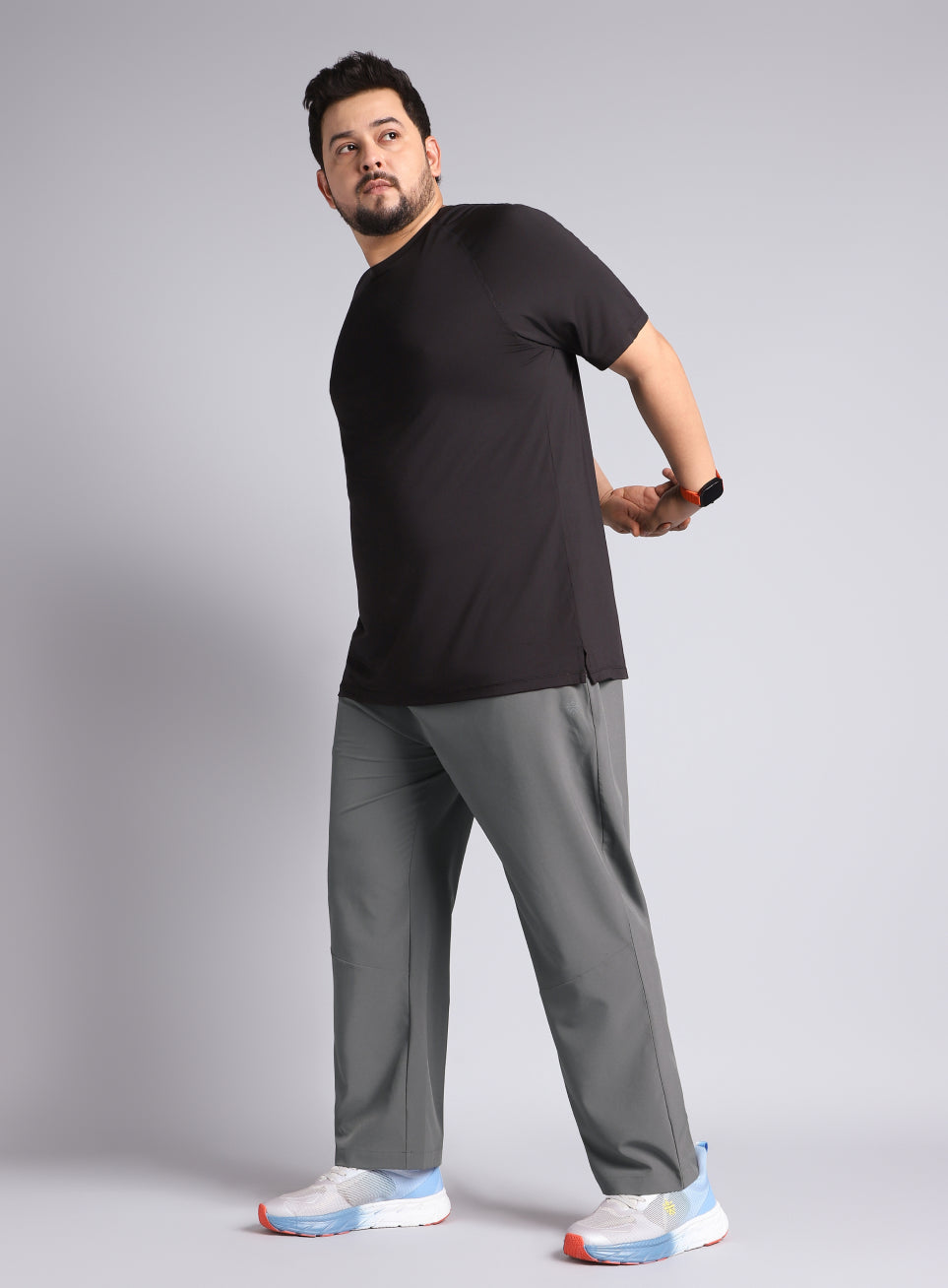 Men's Dark Grey Runner's Essential Plus Size Trackpants