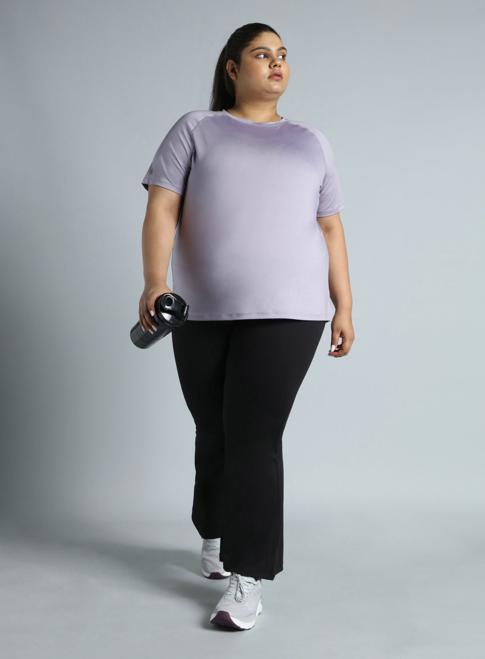 Women's Purple Running Essential Plus Size Regular Fit T-shirt