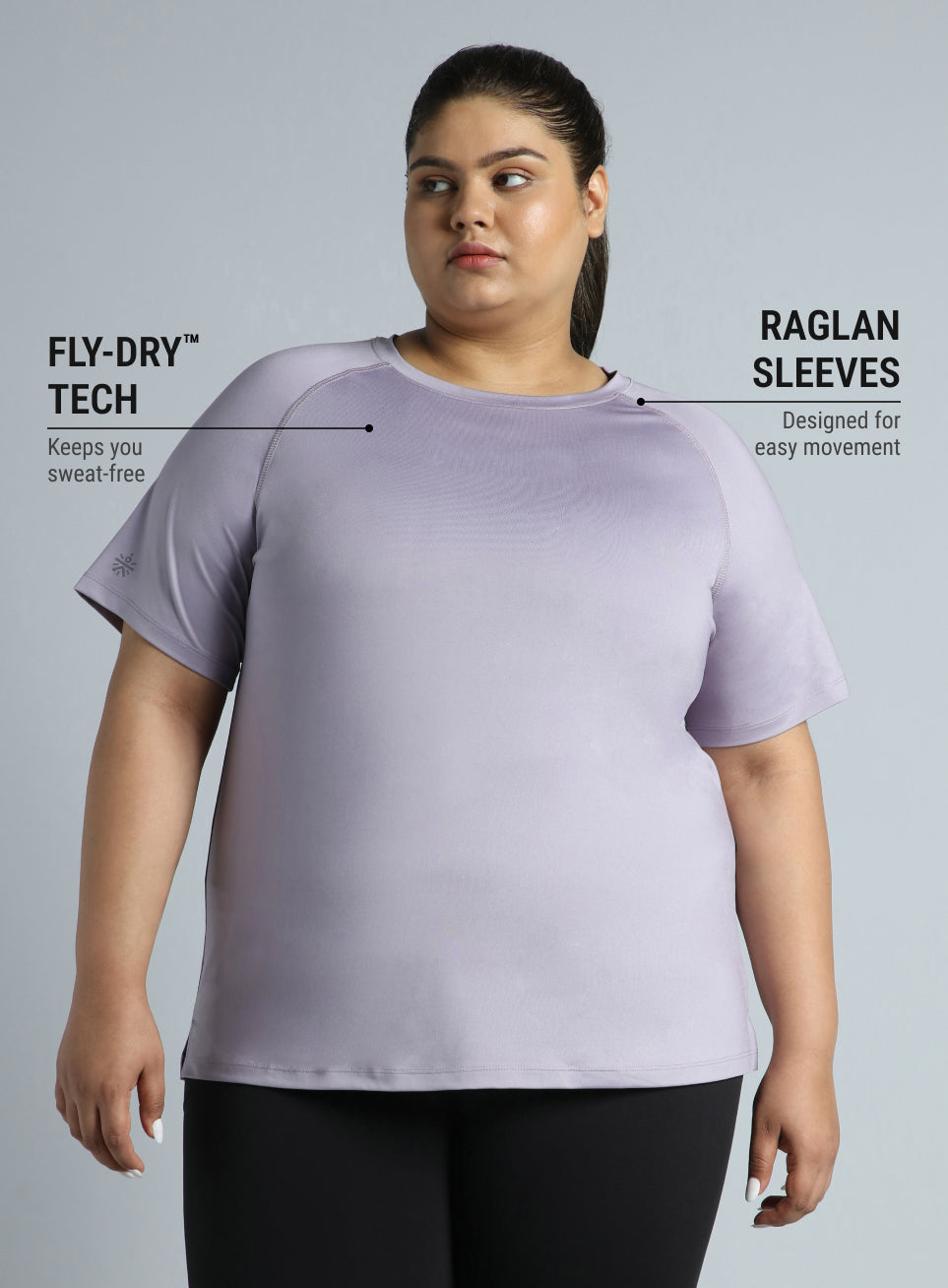 Women's Purple Running Essential Plus Size Regular Fit T-shirt