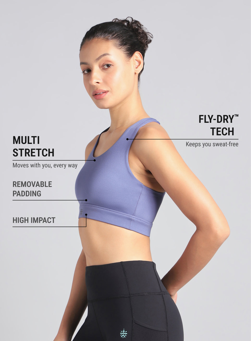 Women's Blue Hype Up High Support Training Bra