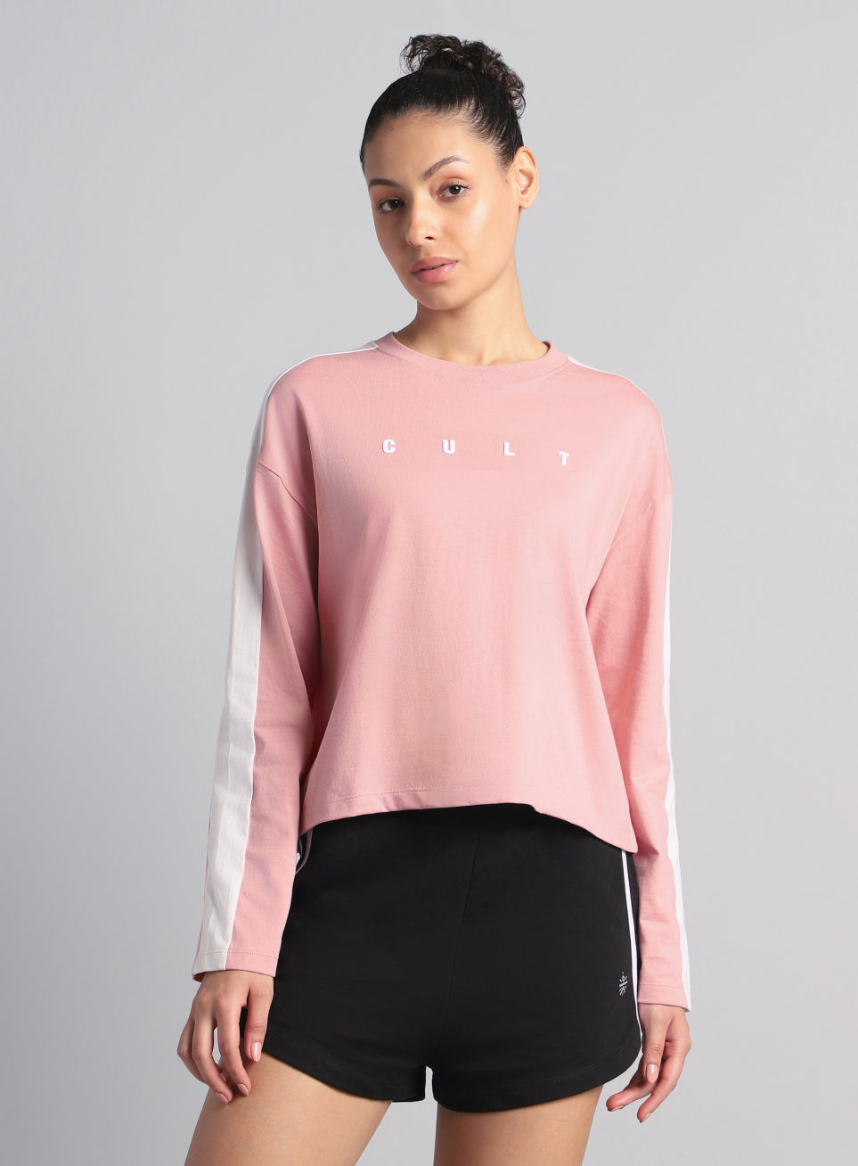 Women's Pink Cult Sporty Full Sleeve T-shirt