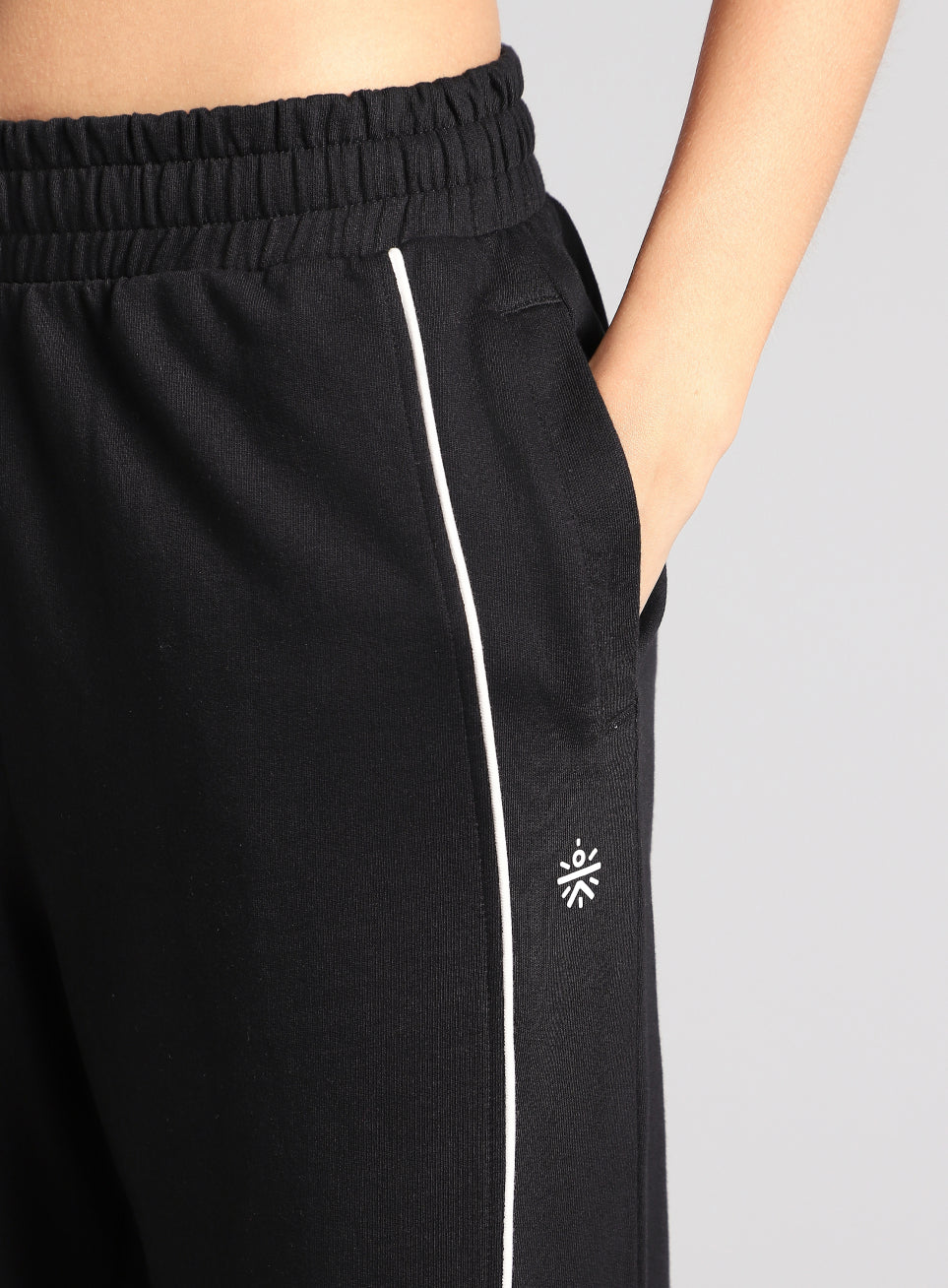 Women's Black Play On Straight Fit Trackpants