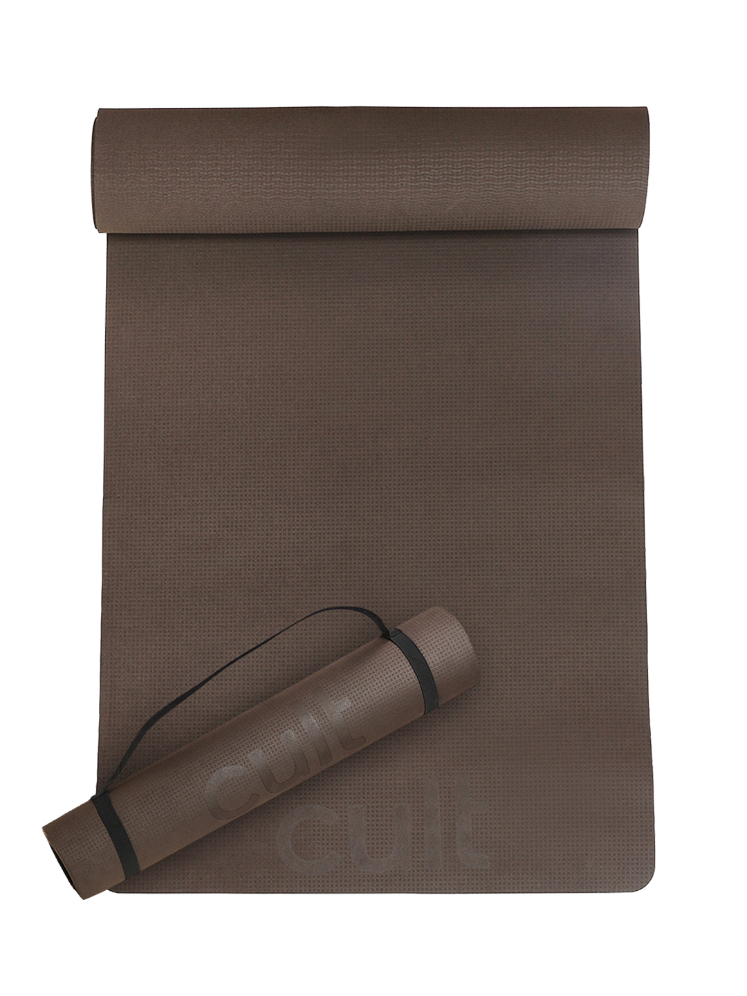 Cult Yoga Mat EVA 4mm with Carry Strap   Non-Slip, Lightweight, Cushioned & Sweat-Resistant Exercise Mat   Durable, Portable & Eco-Friendly Workout Mat for Yoga, Pilates, Home Gym & Fitness   Brown