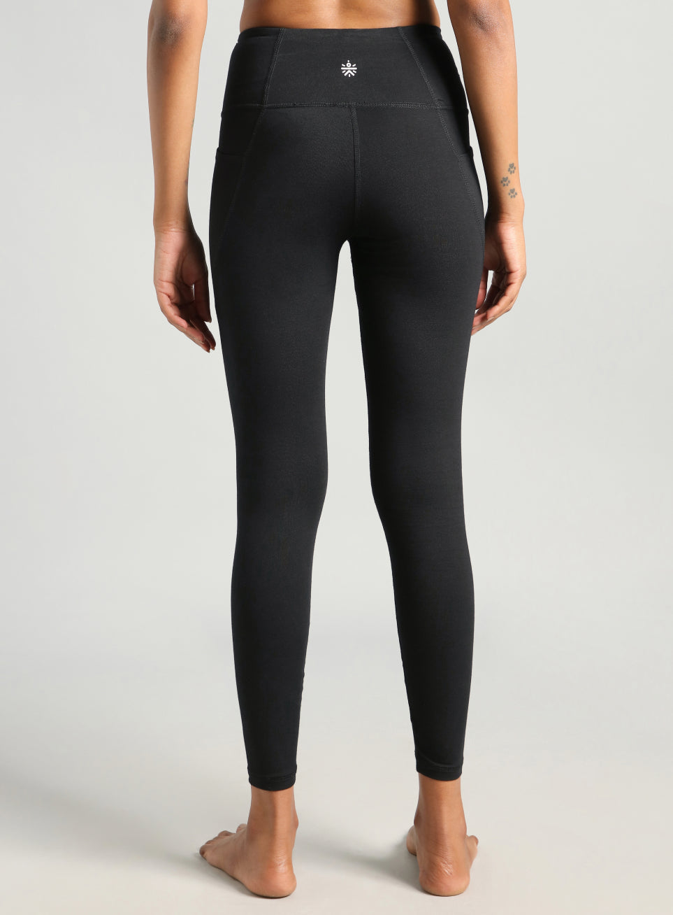 Women's Black Pause and Align Cotton Yoga Tights