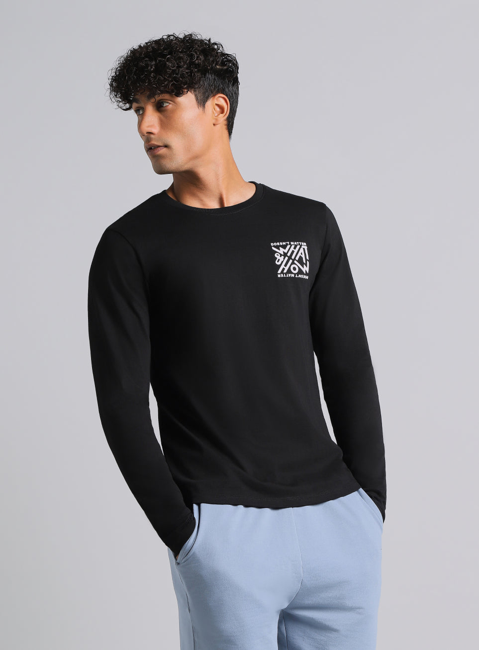 Men's Black Cult Graphic Full Sleeve T-shirt