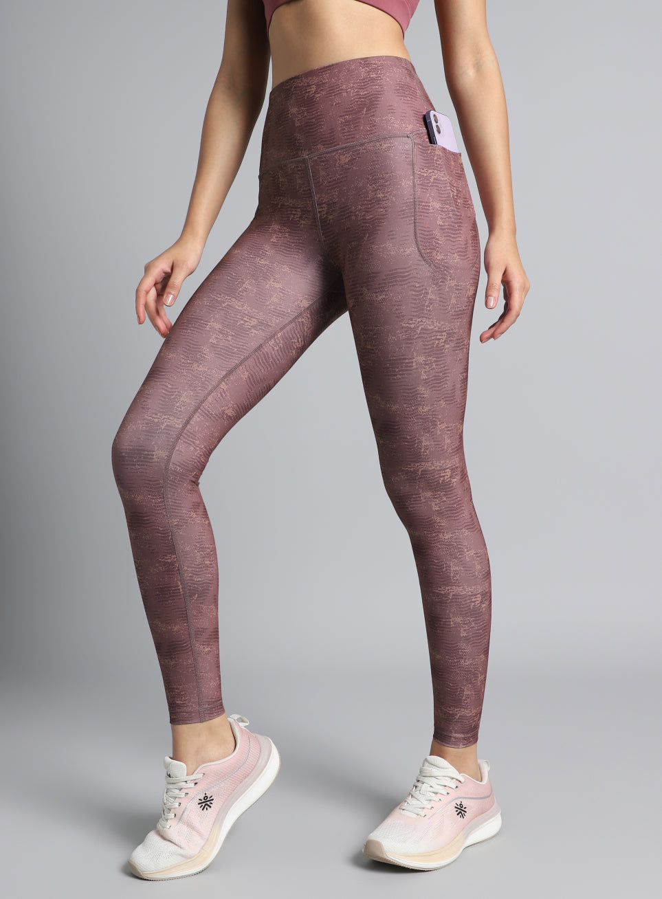 Women's Pink Printed Train All Day COMFlex Tights