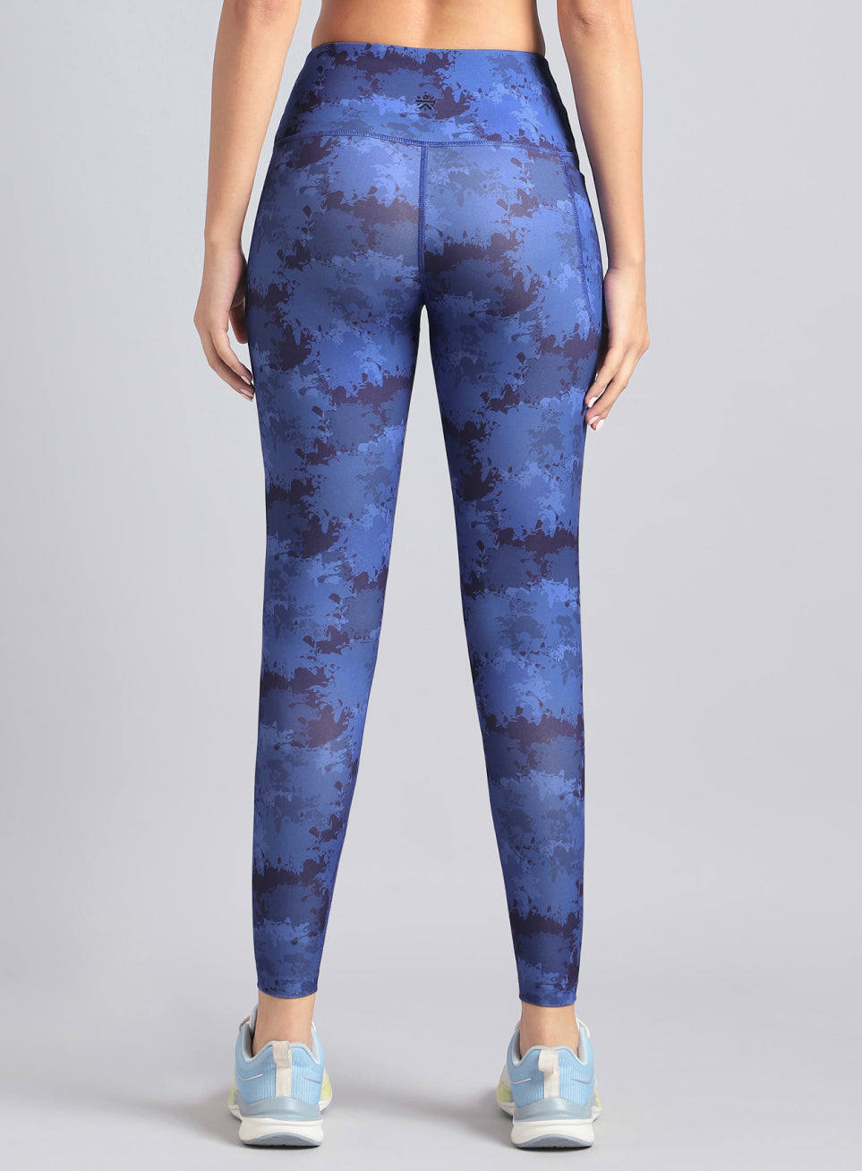 Women's Blue Printed Performance Tights