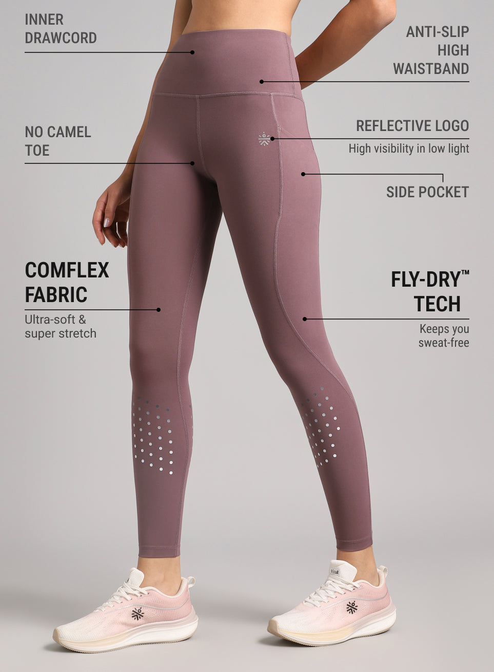 Women's Brown Ultimate Run COMFlex Tights
