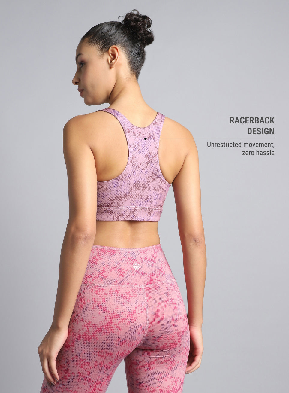 Women's Pink Reversible Yoga High Support Bra