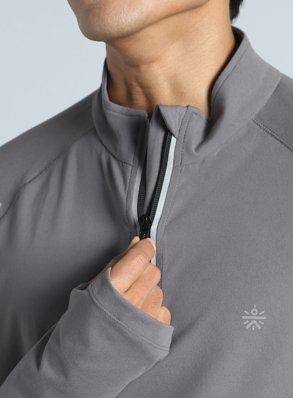 Men's Dark Grey Night Runner's Half Placket Jacket