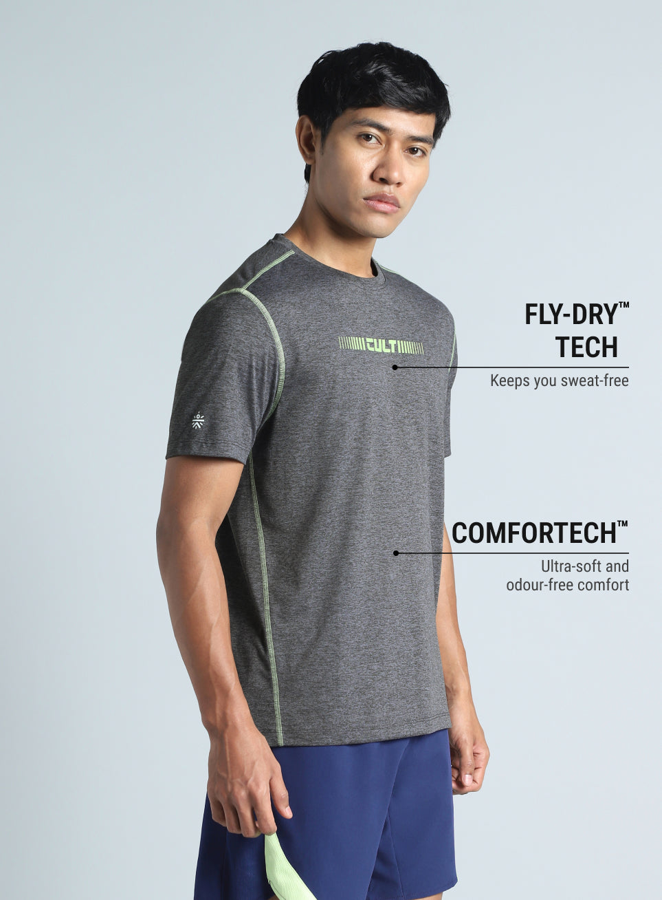 Men's Dark Grey Training HIIT COMFORtech T-shirt