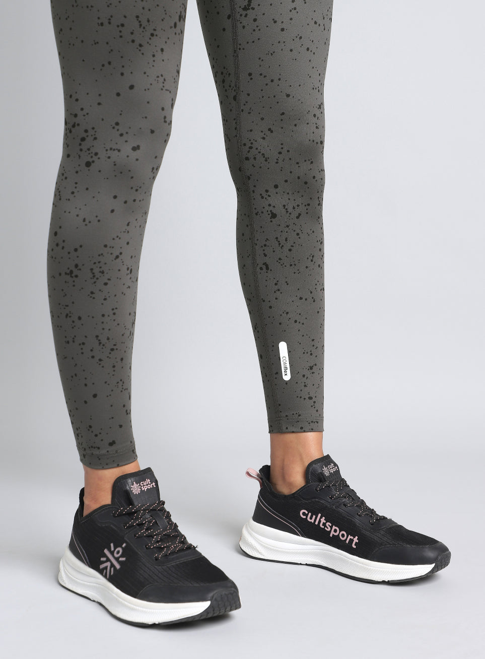 Women's Grey Printed Train All Day COMFlex Tights