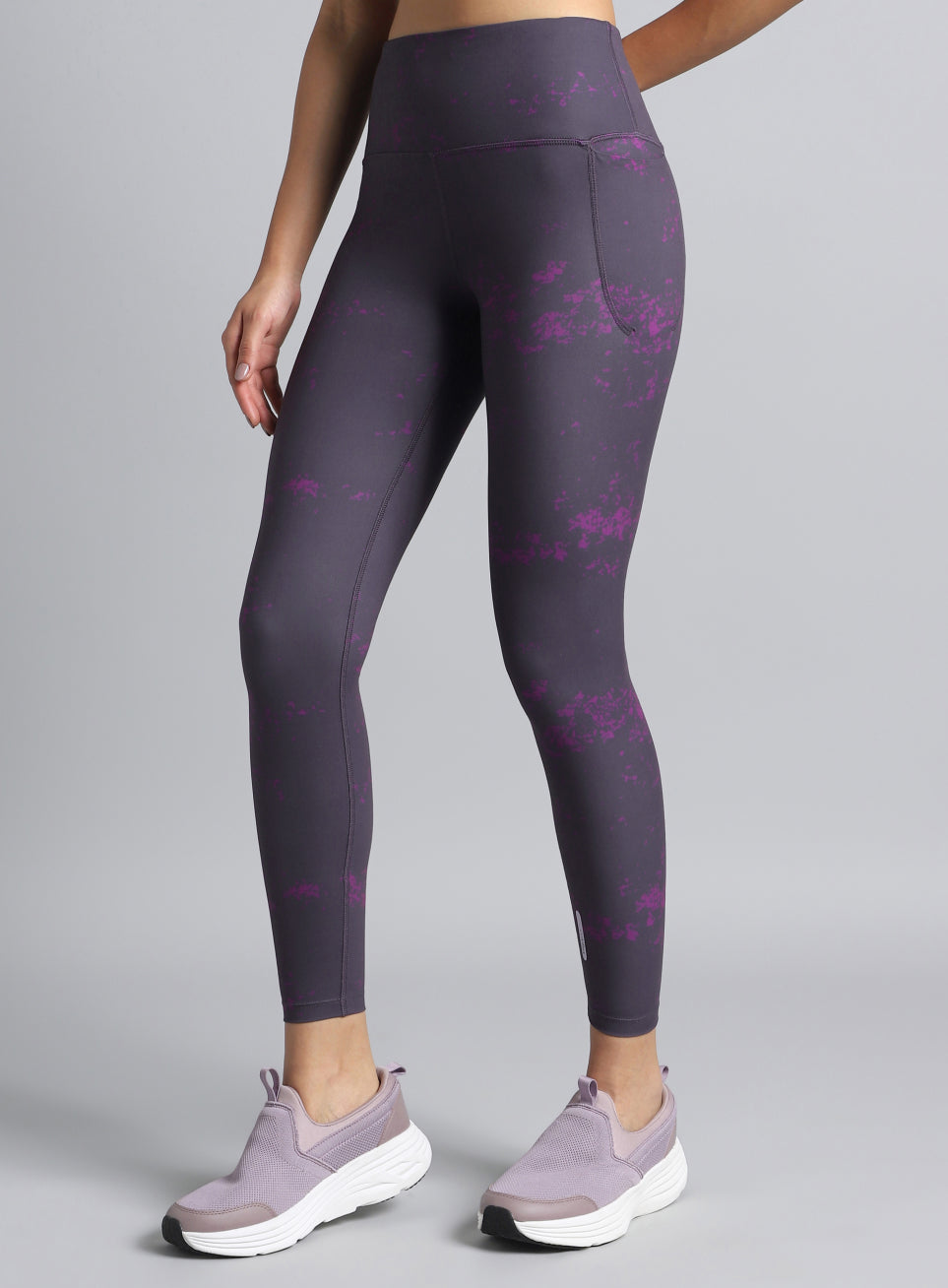 Women's Purple Printed Train All Day COMFlex Tights