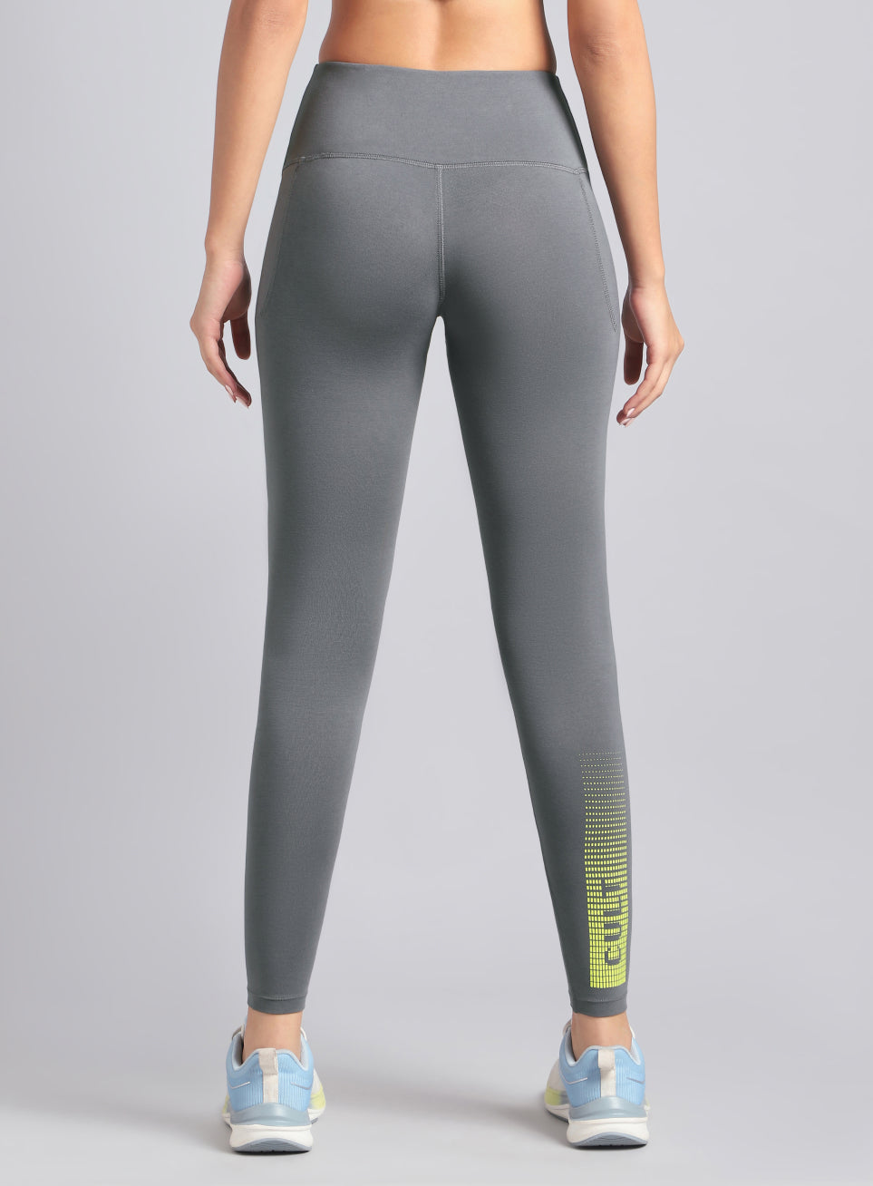 Women's Dark Grey Yoga Flow Cotton Graphic Tights