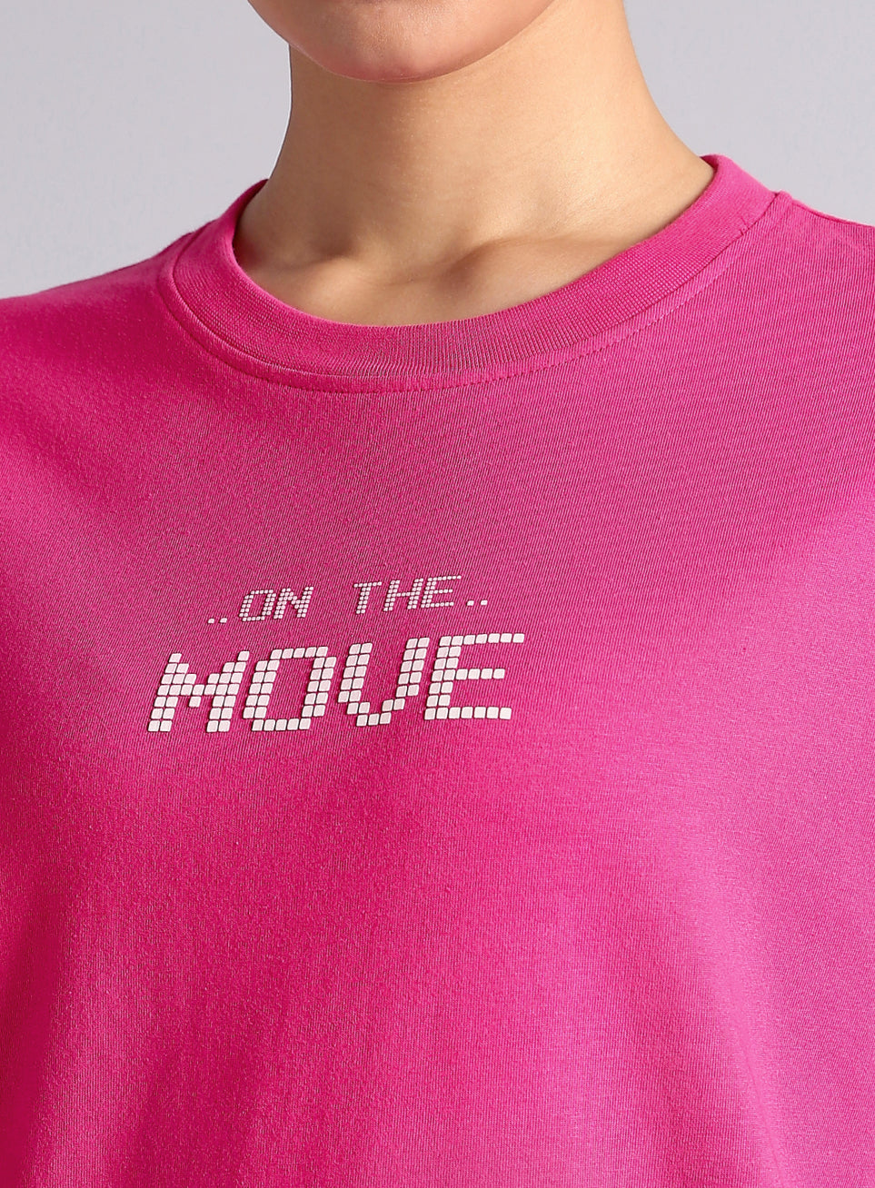 Women's Pink On The Move Graphic Oversized Fit T-shirt
