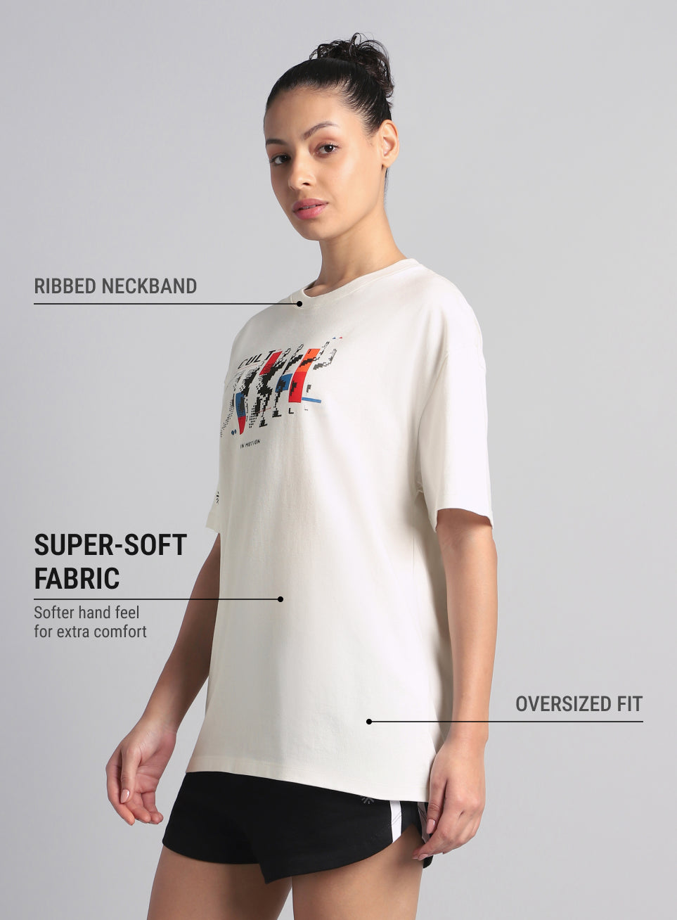 Women's Off White Stay In Motion T-shirt