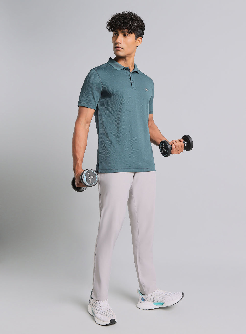 Men's Teal Performance Sculpted Polo T-shirt