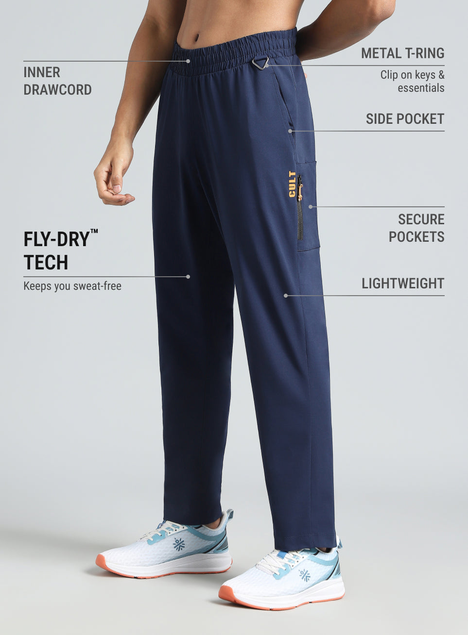 Men's Navy Airport Travel Trackpants