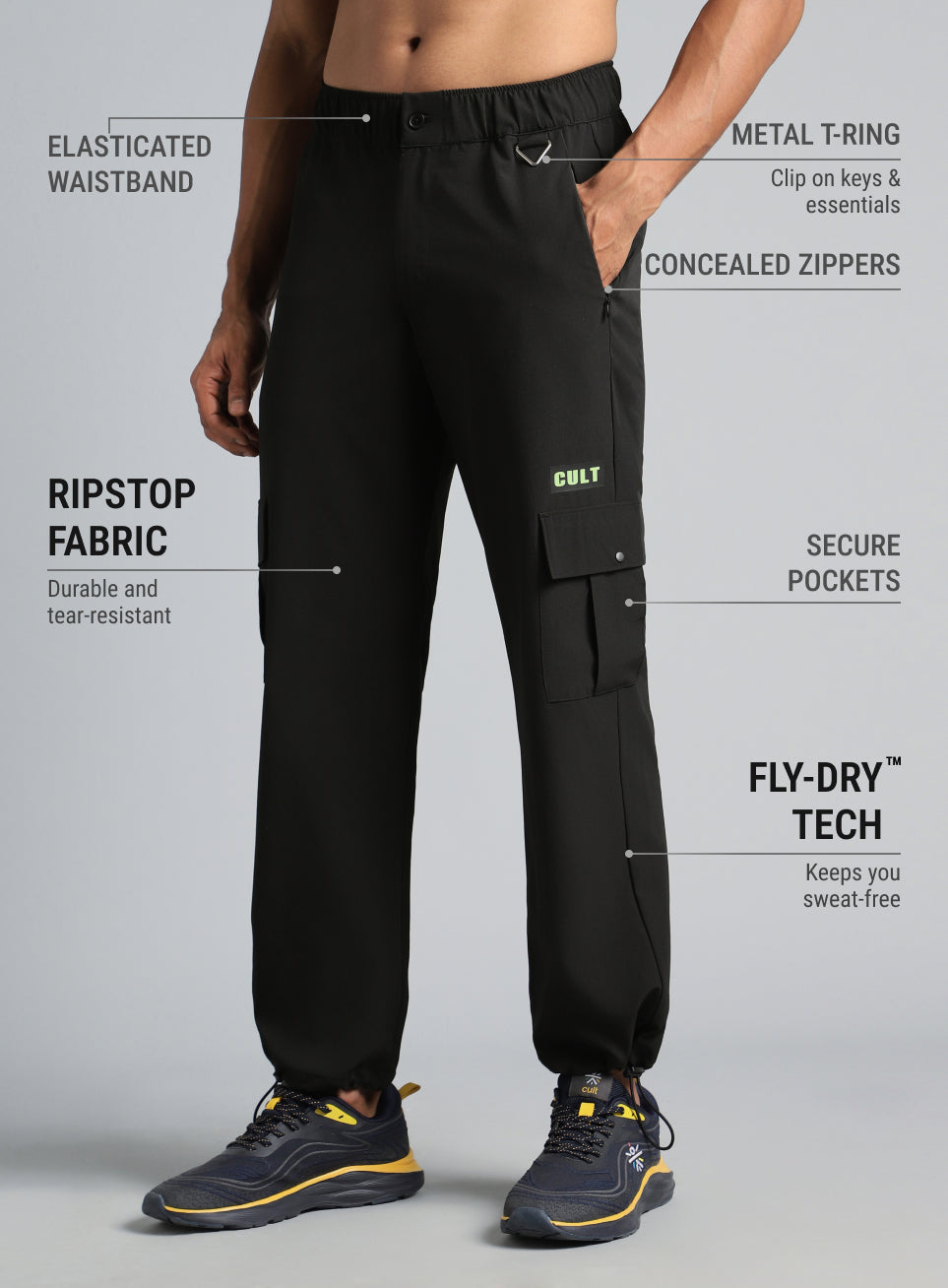 Men's Black Performance Adventure Pants