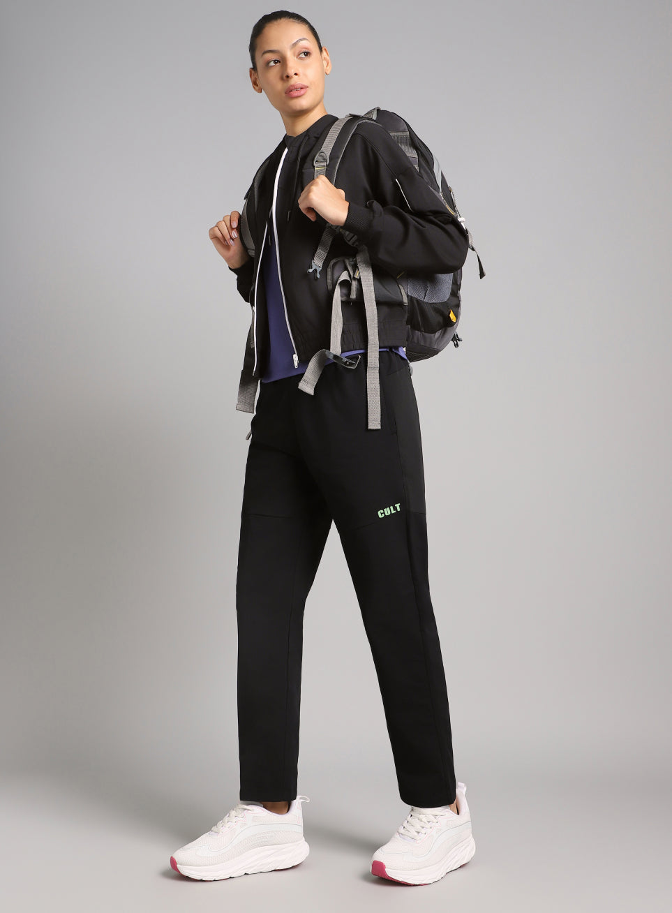 Women's Black Trail Blaze Travel Trackpants