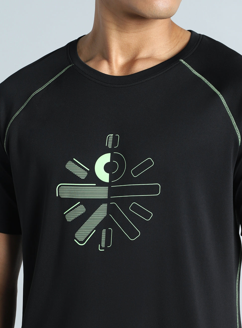 Men's Black Cult Branded Recycled Poly Performance T-shirt