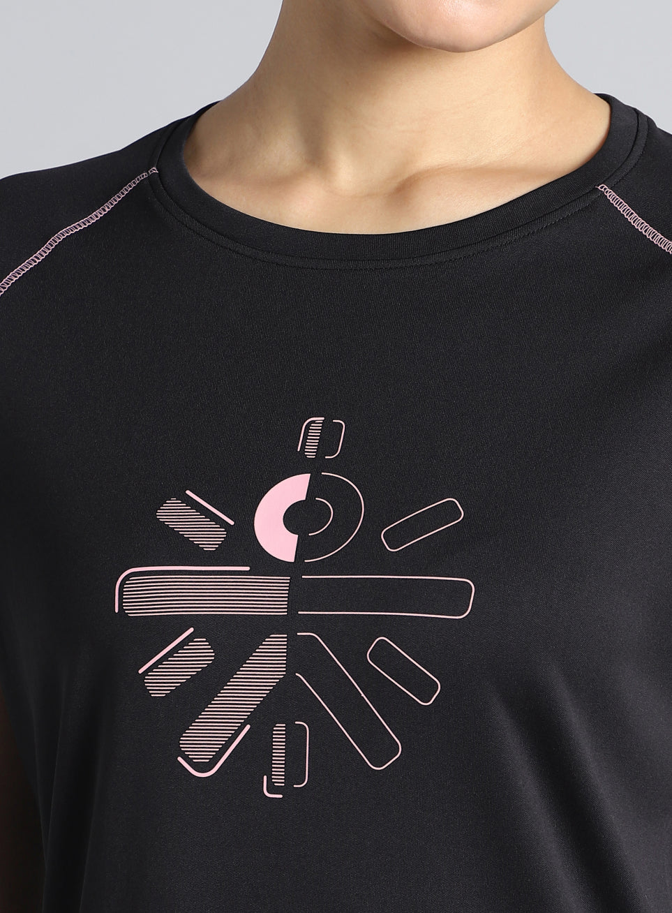 Women's Black Cult Branded Recycled Poly Performance T-shirt
