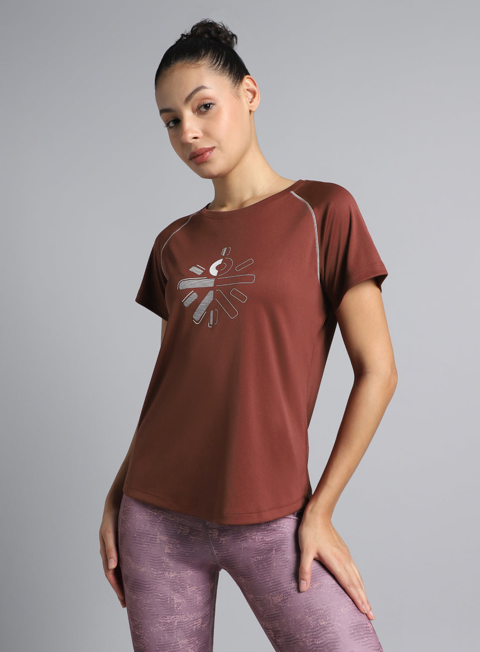 Women's Brown Cult Branded Recycled Poly Performance T-shirt