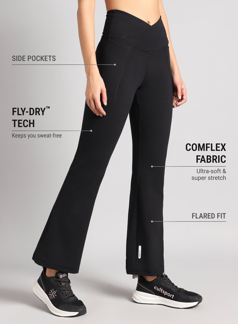 Women's Black Pilates COMFlex Flare Pants