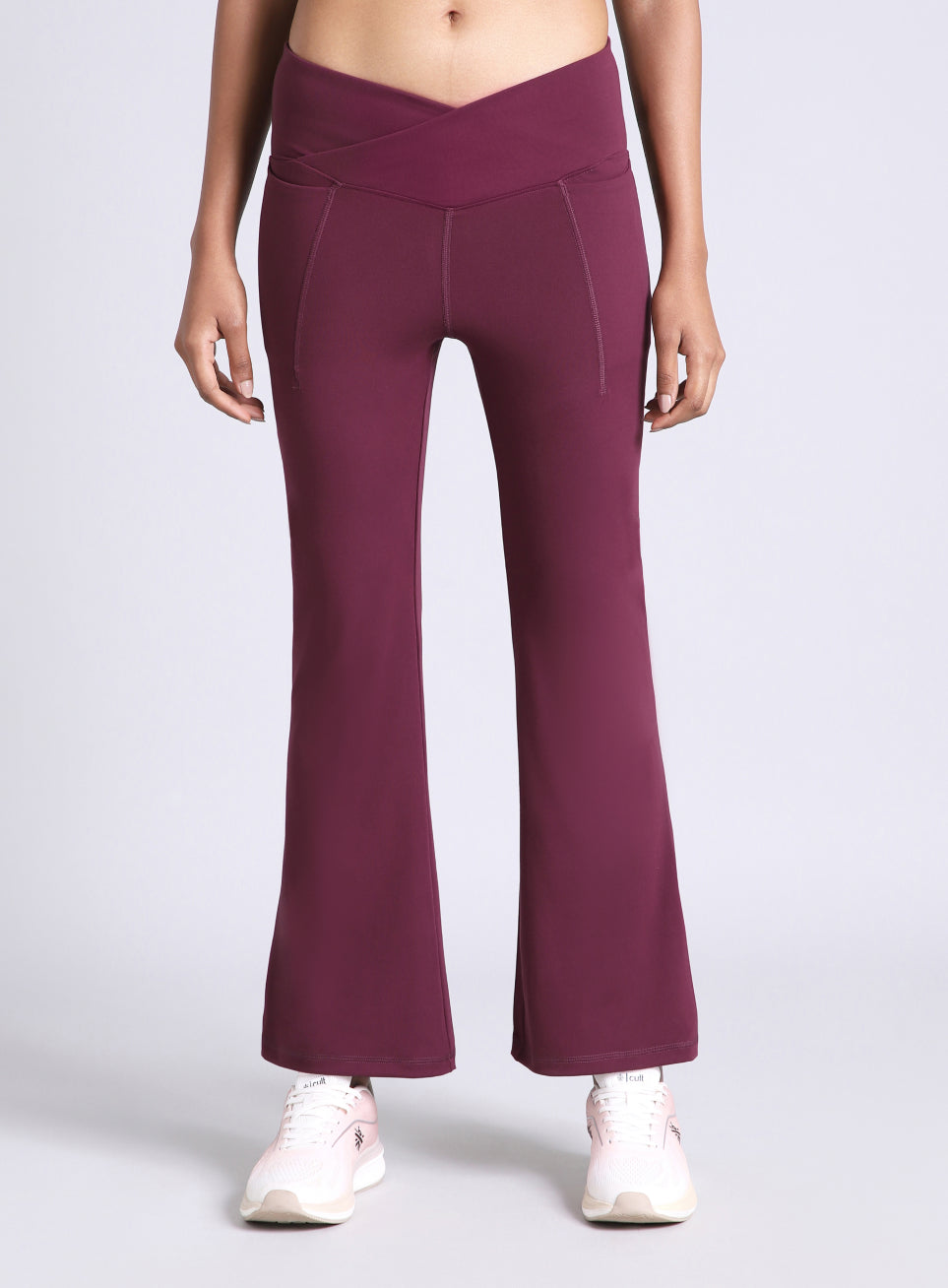 Women's Maroon Pilates COMFlex Flare Pants