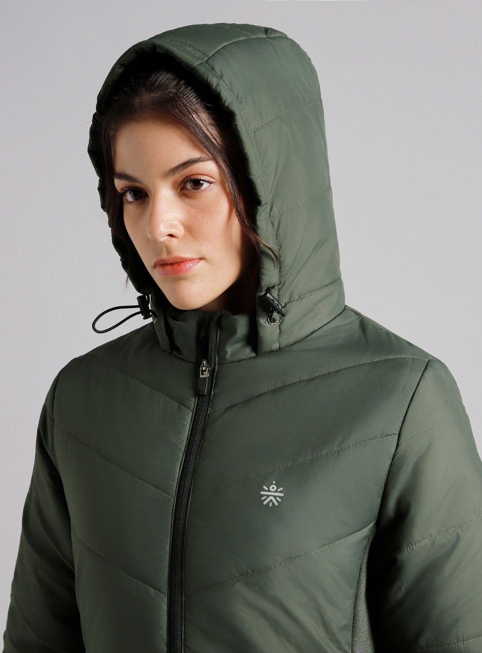Women's Olive Puffer Jacket