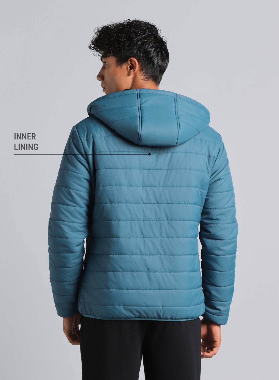 Men's Navy Detachable Hoodie Puffer Jacket