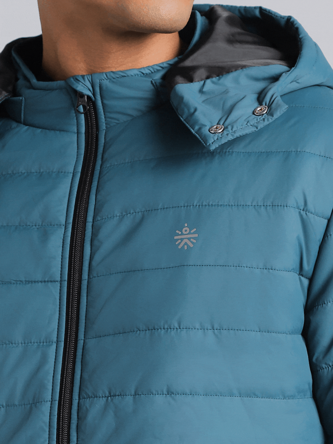 Men's Navy Detachable Hoodie Puffer Jacket