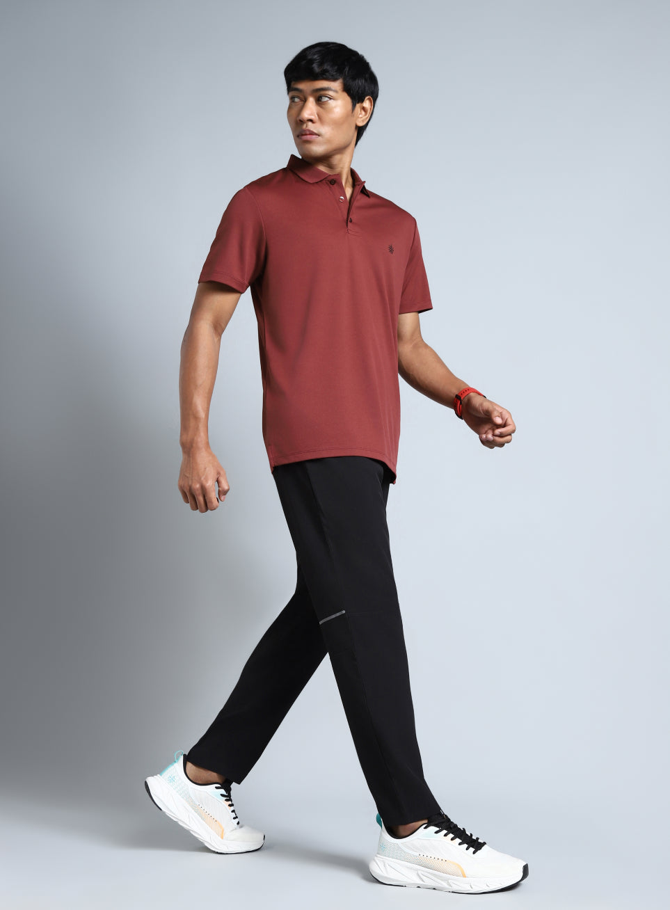 Men's Maroon Performance Polo T-shirt