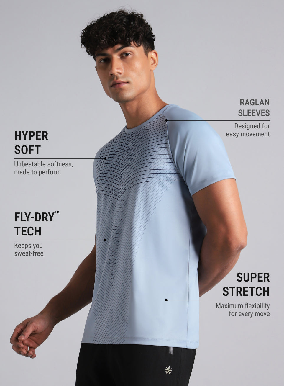 Men's Blue Energy Map Printed T-shirt