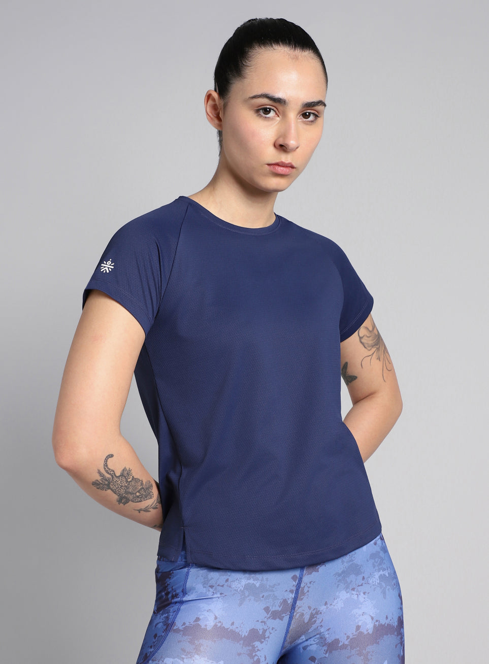 Women's Engineered Knit Blue Performance T-shirt