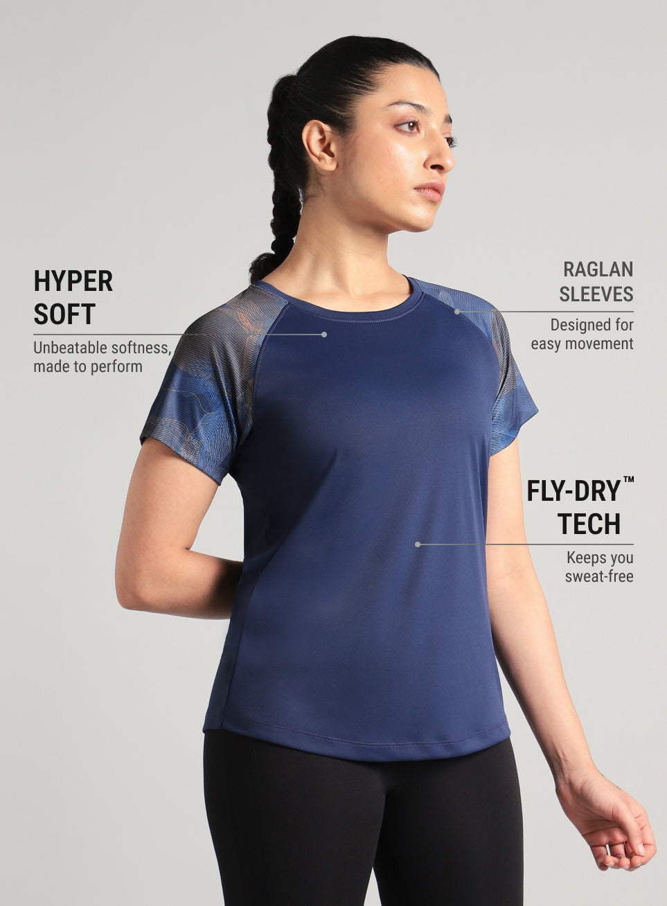 Women's Blue Printed Ultimate Training T-shirt