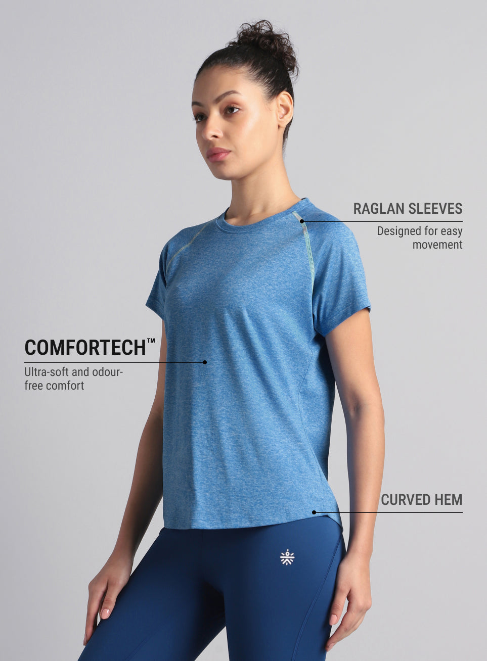 Women's Muscle Flex Blue COMFORtech T-shirt