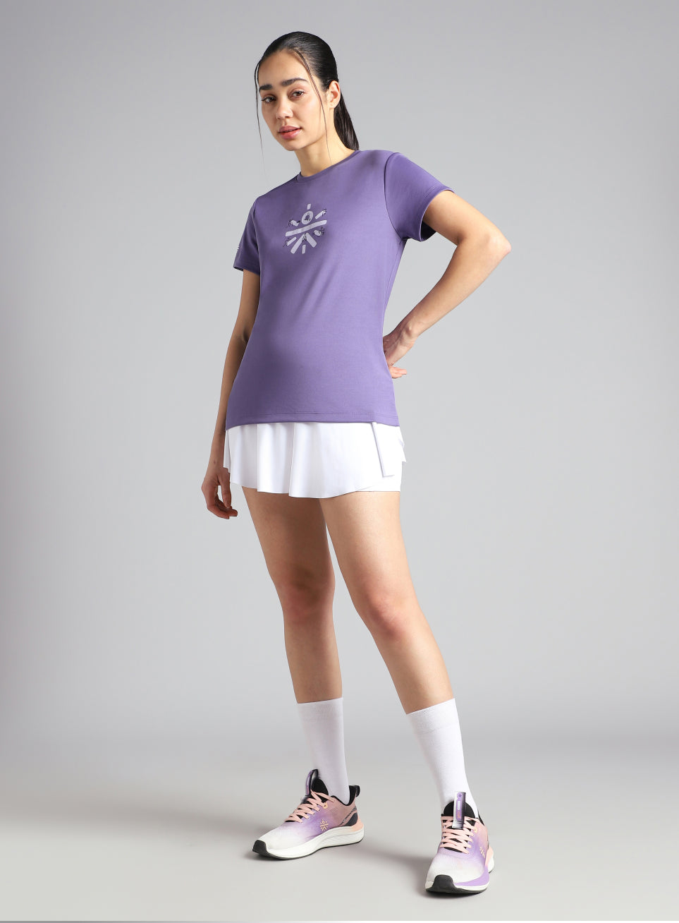 Women's Purple Graphic Play Performance T-shirt