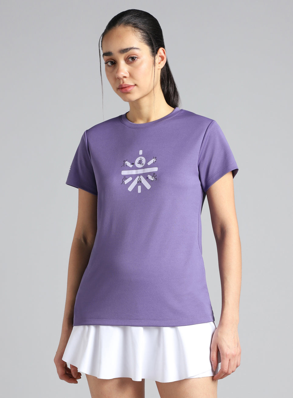 Women's Purple Graphic Play Performance T-shirt
