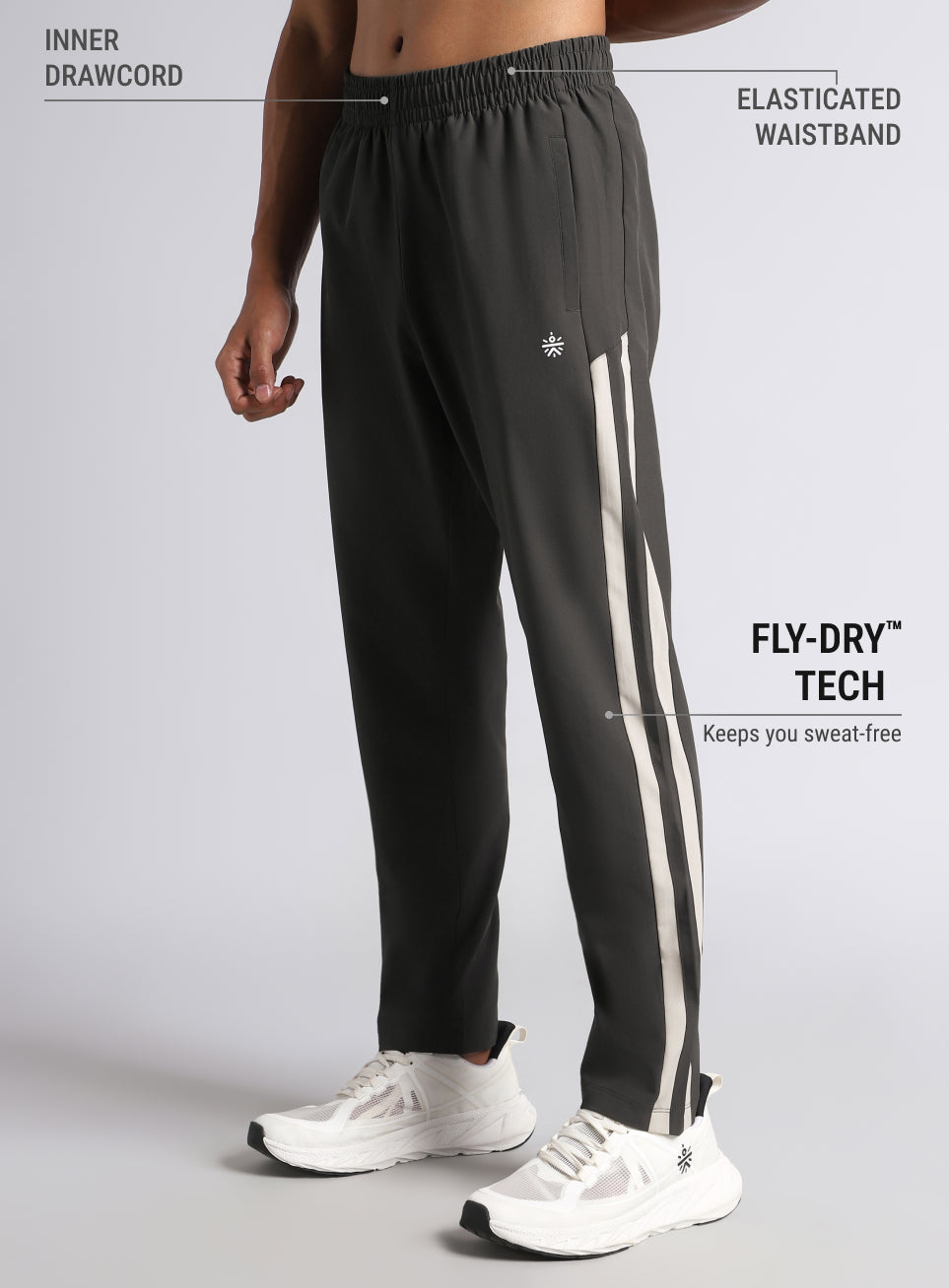 Men's Dark Grey Sporty Training Trackpants