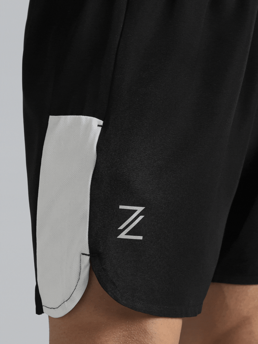 Men's Black Pace Up Runner's Shorts