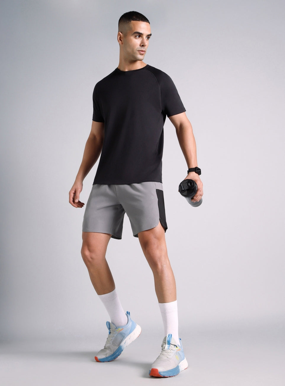 Men's Grey Pace Up Runner's Shorts